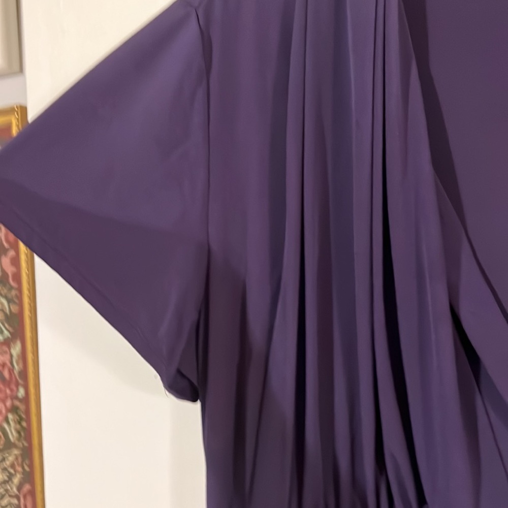 Alfani deep plum flutter sleeve dress. Flowy!! - Picture 3 of 9